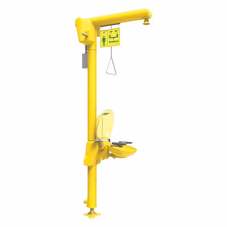 Ducha con lavaojos amarilla de emergencia E