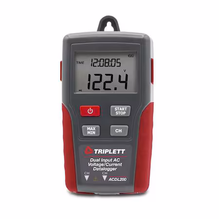 Registrador de datos TRMS de voltaje y corriente A